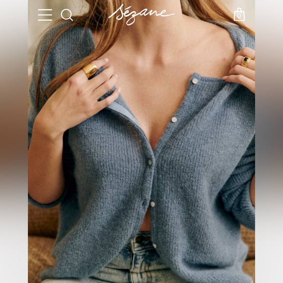 Sezane Sweaters - NWOT Sezane Gaspard Vintage Blue Cardigan Sweater SMALL